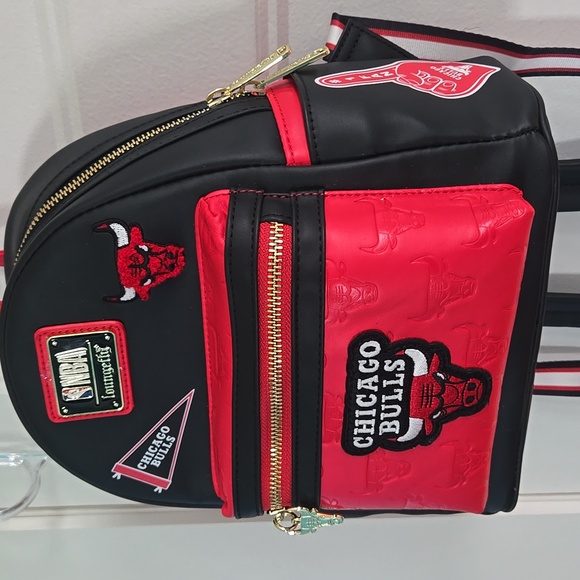Loungefly X NBA Chicago Bulls Red Black Backpack Basketball NWOT New W Out Tags main image 7